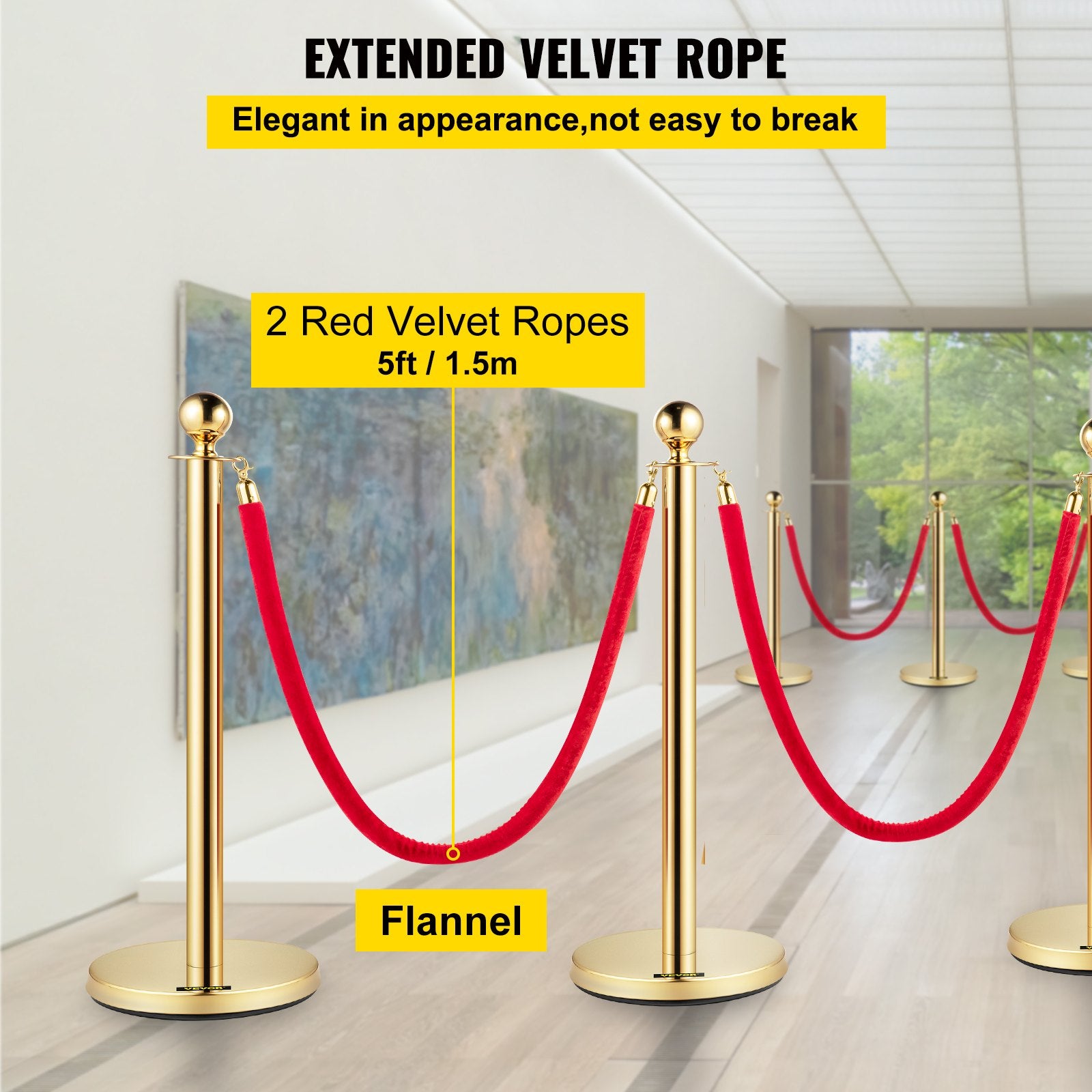 Velvet Ropes And Posts 4 Pcs - Crowd Control Barriers