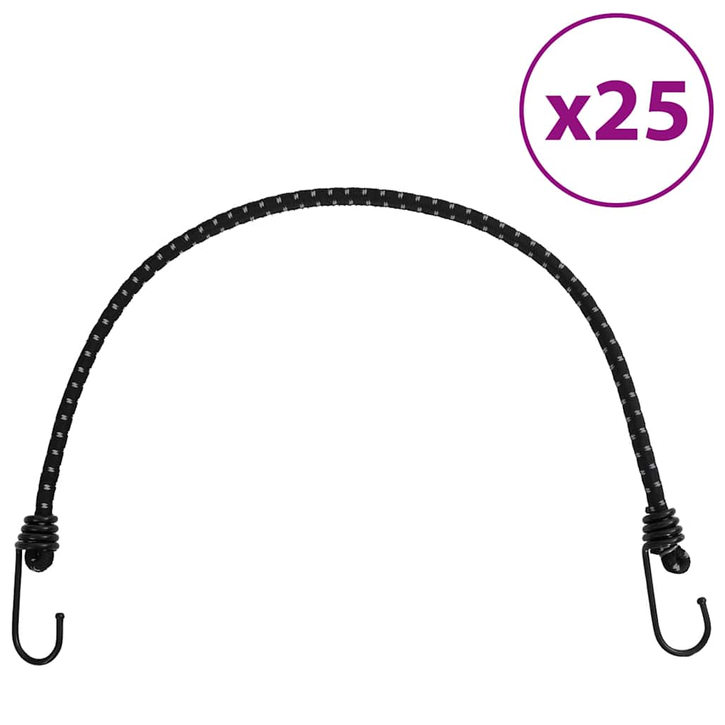 Reflective Rubber Ropes with Hooks 25 pcs. 59
